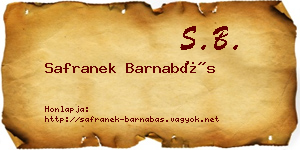 Safranek Barnabás névjegykártya